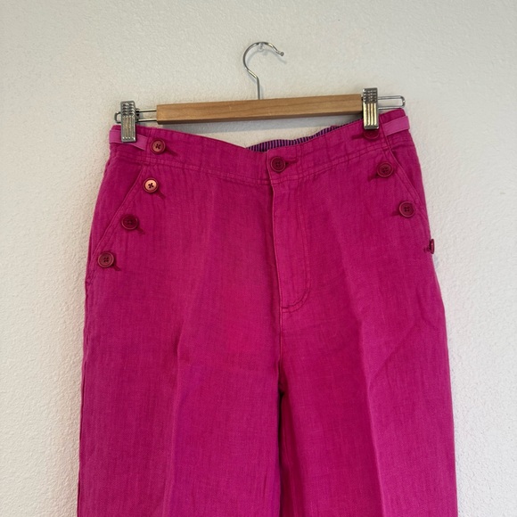 Sundance Oaklee Easy Linen Pants NWT in Fuchsia Pink 2 Petite - Picture 3 of 11